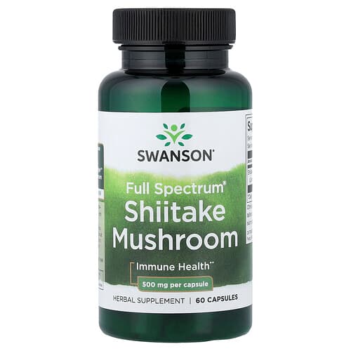 Swanson Vitamins, Full Spectrum® Shiitake Mushroom, 500 mg, 60 Capsules