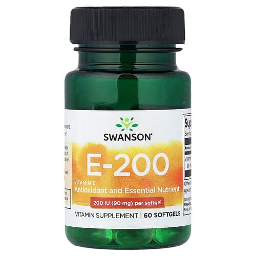 Swanson Vitamins, Vitamin E-200, 90 mg (200 IU), 60 Softgels