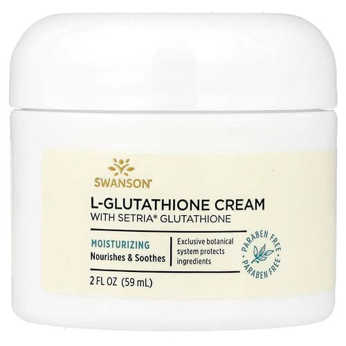 Swanson Vitamins, L-Glutathione Cream with Setria® Glutathione, 2 fl oz (59 ml)