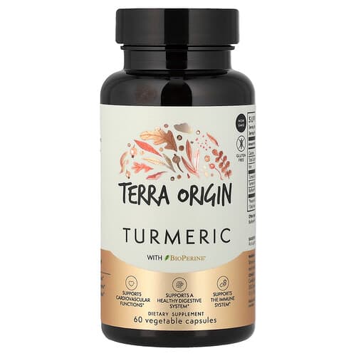 Terra Origin, Turmeric With BioPerine®, 60 Vegetable Capsules