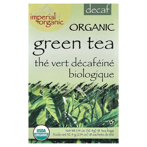 Uncle Lee's Tea, Imperial Organic, Green Tea, Decaf, 18 Tea Bags, 1.14 oz (32.4 g)