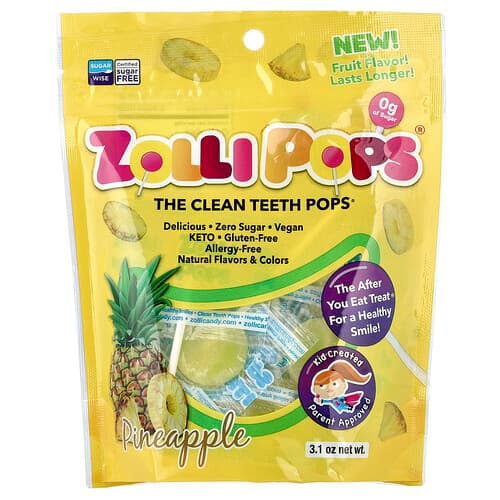 Zollipops, The Clean Teeth Pops®, Pineapple, 3.1 oz