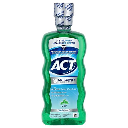 ACT, Anticavity Fluoride Mouthwash, Alcohol Free, Mint, 18 fl oz (532 ml)