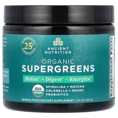 Ancient Nutrition, Organic SuperGreens, 3.4 oz (96 g)