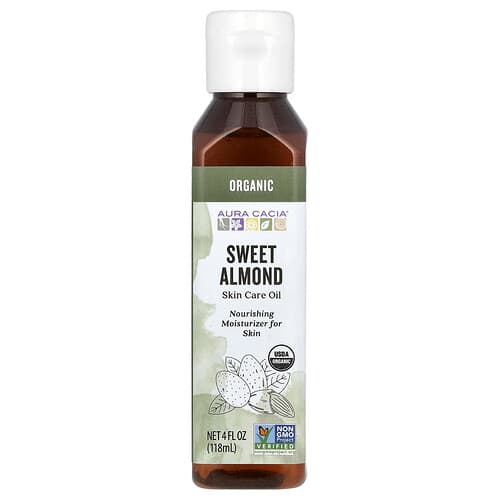 Aura Cacia, Organic, Skin Care Oil, Sweet Almond, 4 fl oz (118 ml)