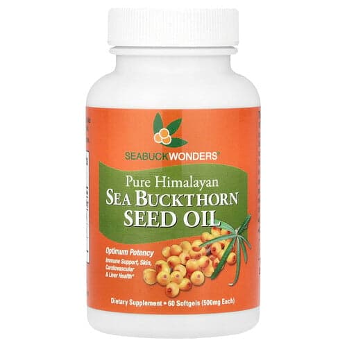 SeaBuckWonders, Sea Buckthorn Seed Oil, 60 Softgels (500 mg per Softgel)
