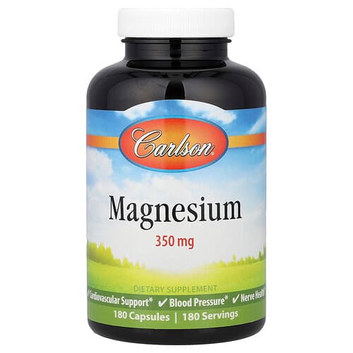 Carlson, Magnesium, 350 mg, 180 Capsules