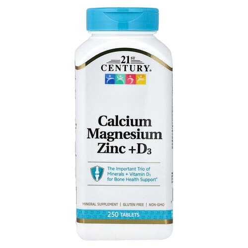 21st Century, Calcium Magnesium Zinc + D3, 250 Tablets