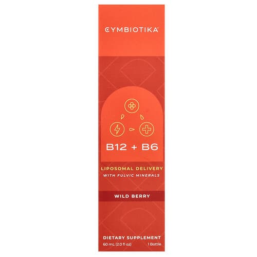 Cymbiotika, B12 + B6, Liposomal Deliver with Fulvic Minerals, Wild Berry , 2 fl oz (60 ml)
