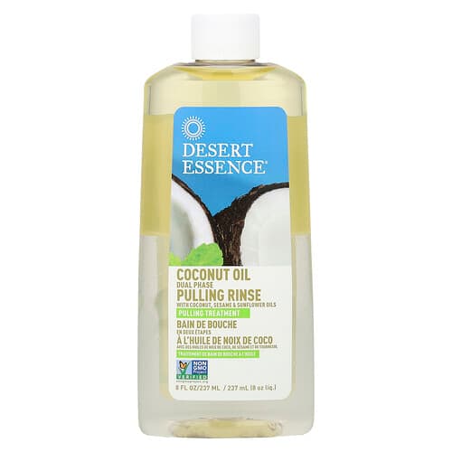 Desert Essence, Coconut Oil Dual Phase, Pulling Rinse, 8 fl oz (237 ml)
