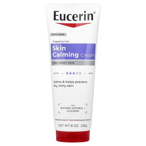 Eucerin, Skin Calming Cream, Dry, Itchy Skin, Fragrance Free, 8 oz (226 g)