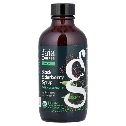 Gaia Herbs, Black Elderberry Syrup, 3 fl oz (89 ml)