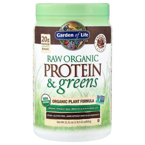 Garden of Life, Raw Organic Protein & Greens, Chocolate Cacao, 1 lb 5.51 oz (610 g)