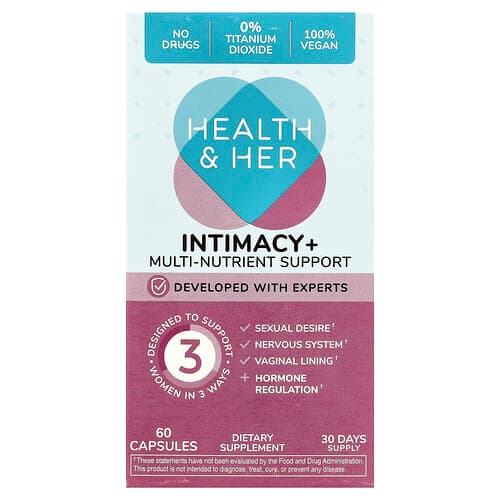 Health and Her, Intimacy+, Multi-Nutrient Support, 60 Capsules