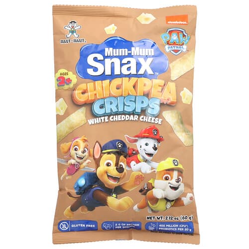 Hot Kid, Mum-Mum Snax™, Chickpea Crisps, Paw Patrol™, Ages 2+, White Cheddar Cheese, 2.12 oz (60 g)
