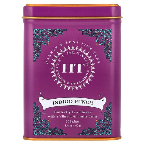 Harney & Sons, HT Tea Blends, Indigo Punch, Caffeine Free, 20 Sachets, 1.4 oz (40 g)