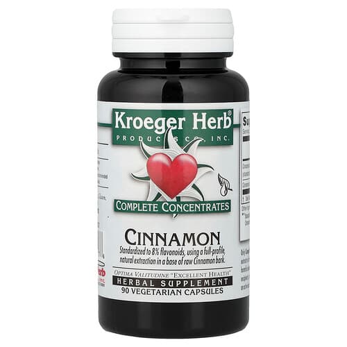 Kroeger Herb Co, Complete Concentrates, Cinnamon, 90 Vegetarian Capsules