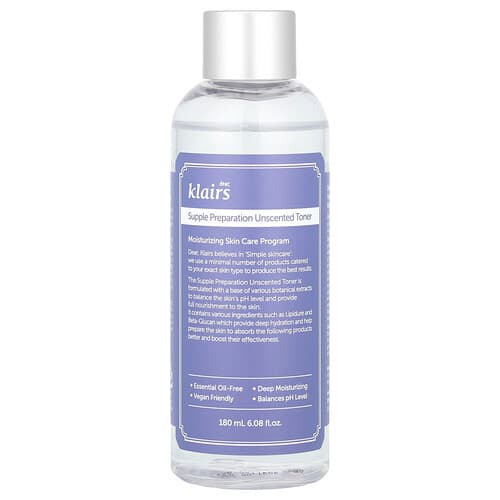 Dear, Klairs, Supple Preparation Unscented Toner, 6.08 fl oz (180 ml)