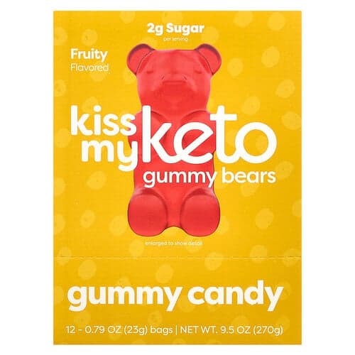 Kiss My Keto, Keto Gummy Bears, Fruity, 12 Bags, 0.79 oz (23 g) Each