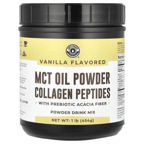Left Coast Performance, MCT Oil Powder Collagen Peptides With Prebiotic Acacia Fiber, Vanilla, 1 lb (454 g)