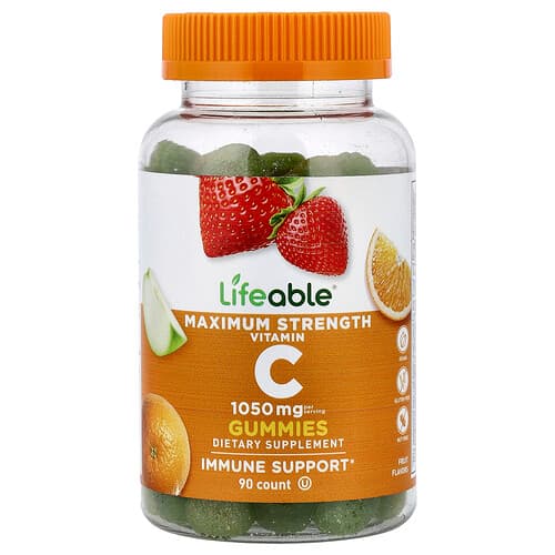 Lifeable, Vitamin C Gummies, Fruit, 90 Gummies (350 mg per Gummy)