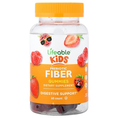 Lifeable, Kids, Prebiotic Fiber Gummies, Berry, 60 Gummies