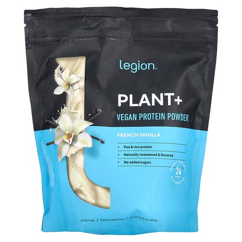 Legion Athletics, Plant+, Vegan Protein Powder, French Vanilla, 1.48 lbs (672.8 g)