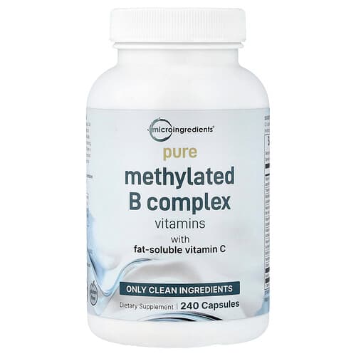 Micro Ingredients, Pure Methylated B Complex Vitamins with Vitamin C, 240 Capsules