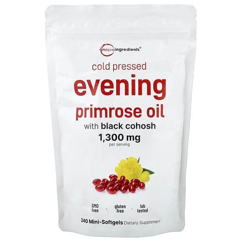 Micro Ingredients, Evening Primrose Oil with Black Cohosh, Cold Pressed, 240 Mini-Softgels