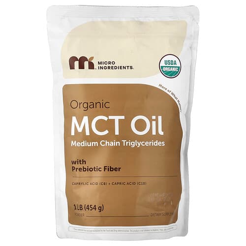 Micro Ingredients, Organic MCT Oil Powder with Prebiotic Fiber, 1 lb (454 g)