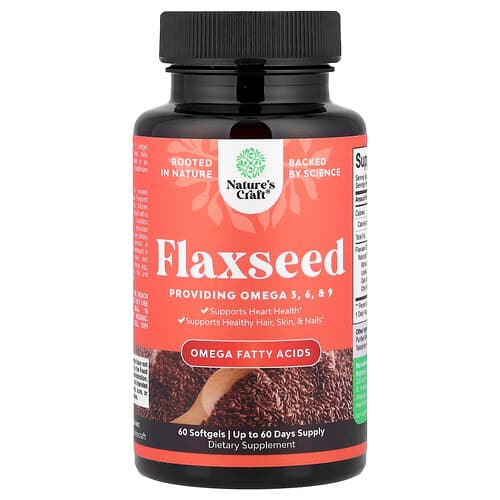 Nature's Craft, Flaxseed, 60 Softgels (1,000 mg per Softgel)