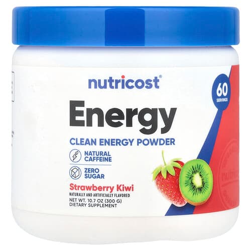 Nutricost, Energy, Clean Energy Powder, Strawberry Kiwi, 10.7 oz (300 g)