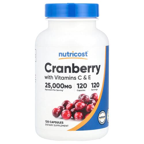 Nutricost, Cranberry with Vitamins C & E, 120 Capsules