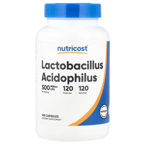 Nutricost, Lactobacillus Acidophilus, 50 mg (500 Million CFU), 120 Capsules