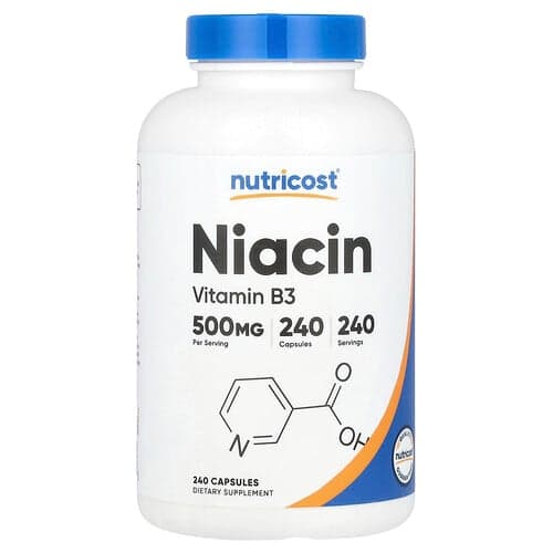 Nutricost, Niacin, 500 mg, 240 Capsules