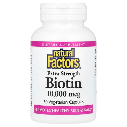 Natural Factors, Biotin, 10,000 mcg, 60 Vegetarian Capsules
