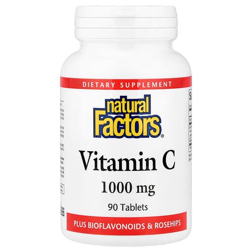 Natural Factors, Vitamin C, Plus Bioflavonoids & Rosehips, 90 Tablets