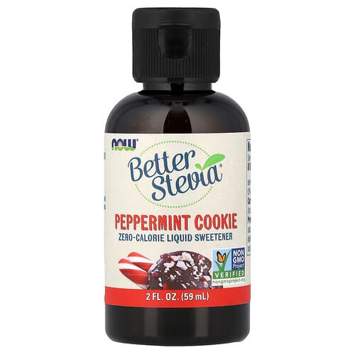 NOW Foods, Better Stevia®, Zero-Calorie Liquid Sweetener, Peppermint Cookie, 2 fl oz (59 ml)