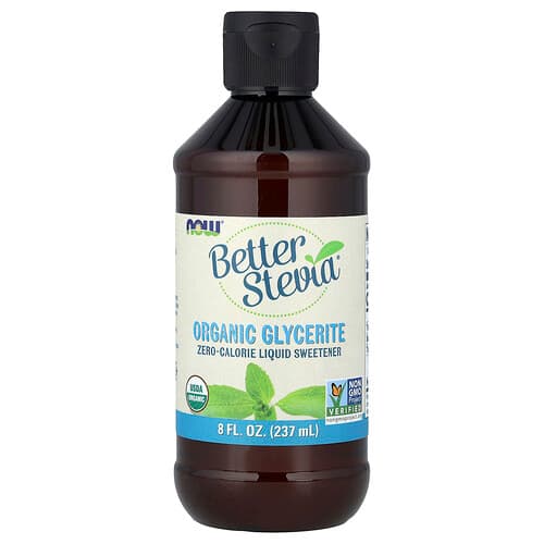 NOW Foods, Better Stevia®, Zero-Calorie Liquid Sweetener, Organic Glycerite, 8 fl oz (237 ml)