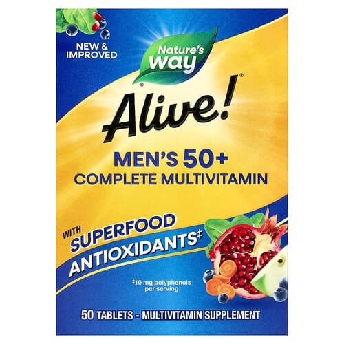 Nature's Way, Alive!® Men's 50+ Complete Multivitamin, 50 Tablets