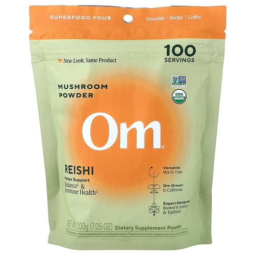 Om Mushrooms, Mushroom Powder, Reishi, 7.05 oz (200 g)