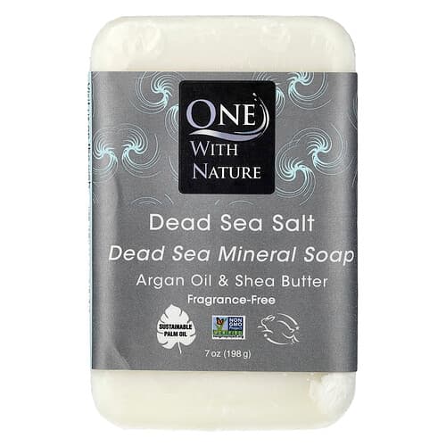 One with Nature, Dead Sea Mineral Bar Soap, Fragrance Free, 7 oz (198 g)