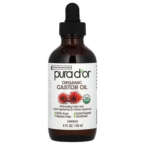 Pura D'or, Organic Castor Oil, 4 fl oz (118 ml)