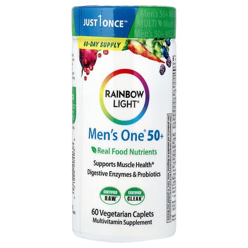 Rainbow Light, Men's One® 50+, Real Food Nutrients, 60 Vegetarian Caplets