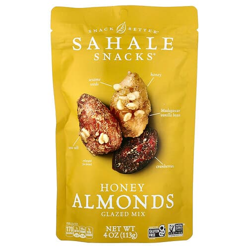 Sahale Snacks, Glazed Mix, Honey Almonds, 4 oz (113 g)