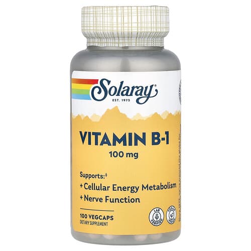 Solaray, Vitamin B-1, 100 mg, 100 VegCaps