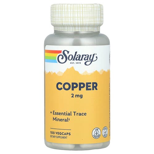 Solaray, Copper, 2 mg, 100 VegCaps