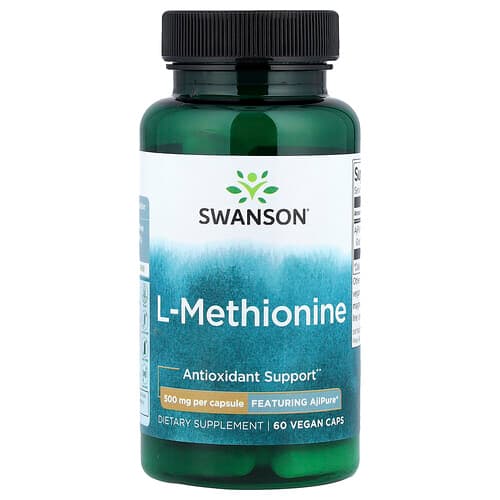 Swanson Vitamins, L-Methionine, Featuring AjiPure®, 500 mg, 60 Vegan Caps