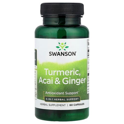 Swanson Vitamins, Turmeric, Acai & Ginger, 60 Capsules
