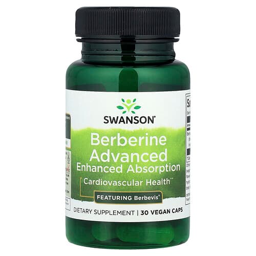 Swanson Vitamins, Berberine Advanced Enhanced Absorption, 30 Vegan Caps (550 mg per Capsule)